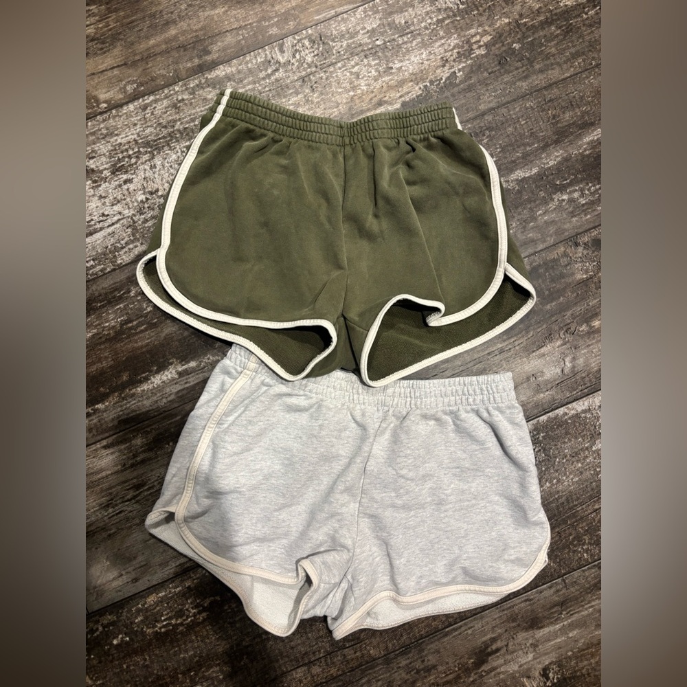Offline by aerie Olive and Gray Women's Athletic Shorts